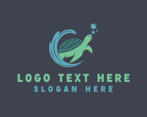 Sea Turtle Animal logo design