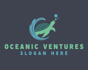 Sea Turtle Animal logo design