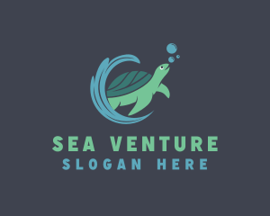 Sea Turtle Animal logo design