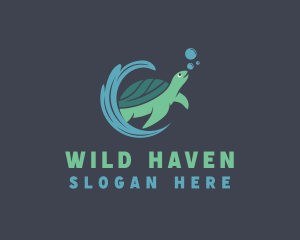 Sea Turtle Animal logo design