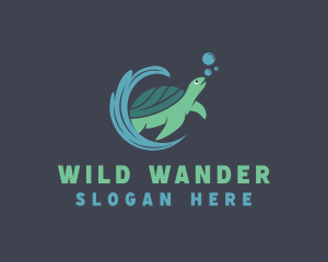 Sea Turtle Animal logo design