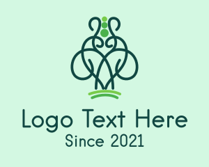 Biological - Heart Nature Vine logo design
