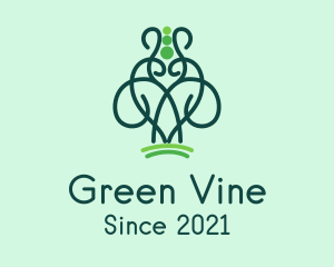 Heart Nature Vine logo design