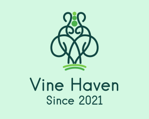 Heart Nature Vine logo design