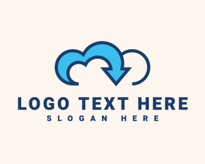 Digital Storage - Digital Cloud Arrow logo design