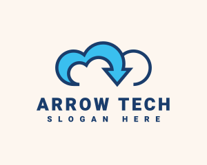 Digital Cloud Arrow logo design