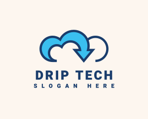 Digital Cloud Arrow logo design