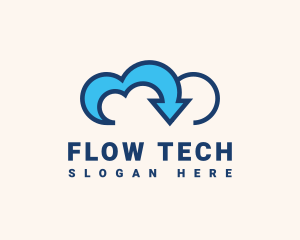 Digital Cloud Arrow logo design