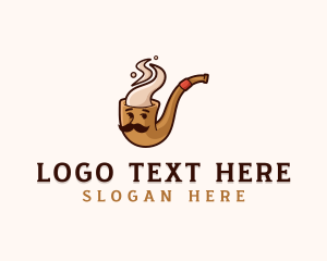 Vaping - Pipe Tobacco Mustache logo design