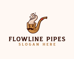 Pipe Tobacco Mustache logo design