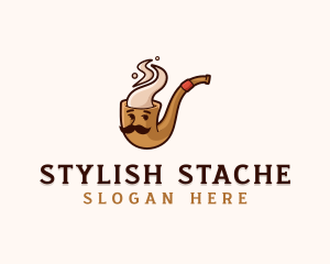 Pipe Tobacco Mustache logo design