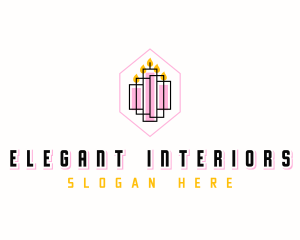 Geometric Candle Decor logo design