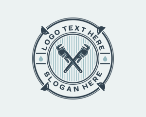 Plunger - Hipster Pipe Wrench logo design