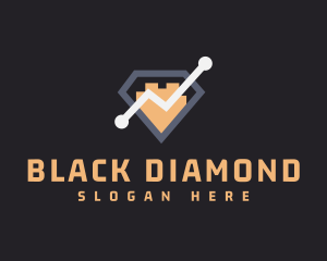 Finance Diamond Line Graph logo design