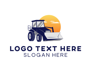 Tractor - Industrial Bulldozer Equipment logo design