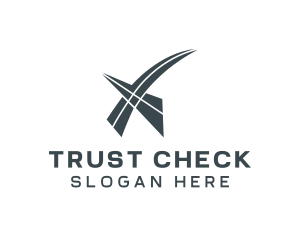 Verification - Gray Check Letter X logo design