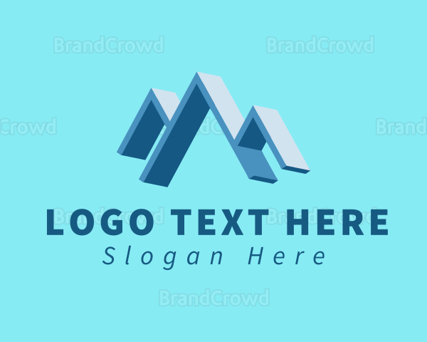 Blue Abstract Roof Logo