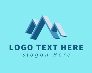 Blue Abstract Roof logo design