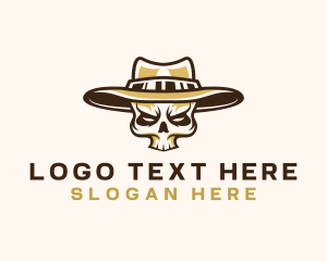 Wild West - Cowboy Skull Hat logo design