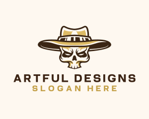 Cowboy Skull Hat logo design