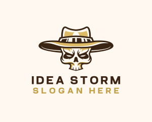 Cowboy Skull Hat logo design