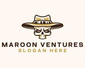 Cowboy Skull Hat logo design