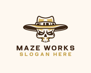 Cowboy Skull Hat logo design