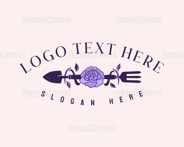 Garden Flower Trowel Logo