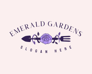 Garden Flower Trowel logo design