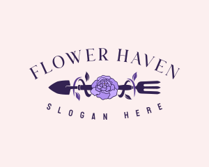 Garden Flower Trowel logo design