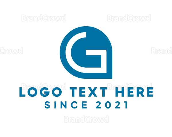 Blue Locator Letter G Logo