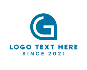 Location Pin - Blue Locator Letter G logo design