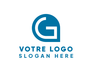 Blue Locator Letter G Logo