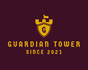 Shield Tower Flag logo design