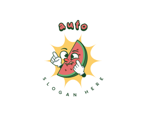 Vegan Watermelon Fruit Logo