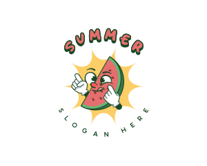 Vegan Watermelon Fruit logo design