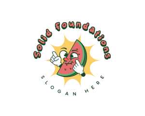 Juice - Vegan Watermelon Fruit logo design