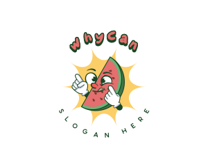 Tropical - Vegan Watermelon Fruit logo design