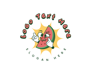 Produce - Vegan Watermelon Fruit logo design