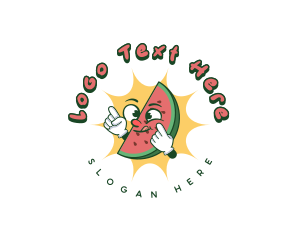 Vegan Watermelon Fruit Logo