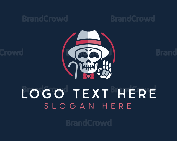 Skull Gentleman Fashion Logo