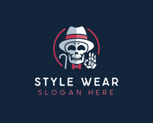 Skull Gentleman Fashion logo design