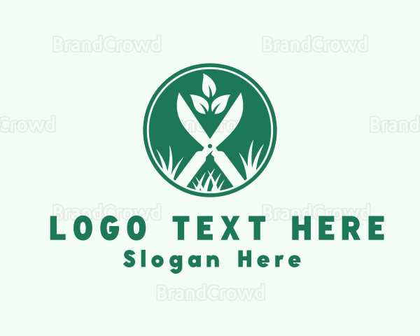 Lawn Grass Scissors Logo