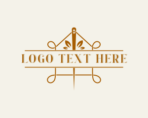 Leaf - Sewing Needle Dressmaker logo design