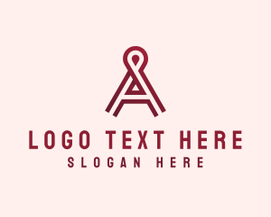 Location Pin Letter A logo design