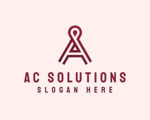 Location Pin Letter A logo design