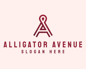 Location Pin Letter A logo design