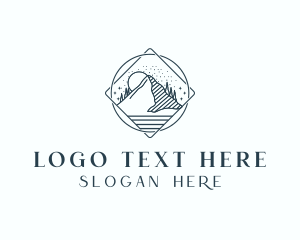 Landscape - Forest Mountain Peak logo design