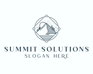 Forest Mountain Peak logo design