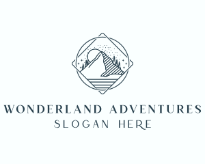 Forest Mountain Peak logo design